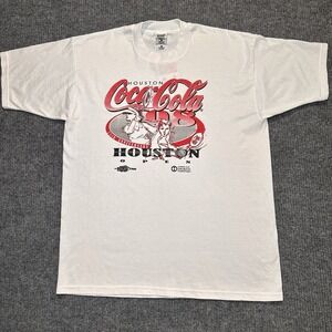 Vintage Coca-Cola Tennis‎ Houston Open 1998 T-shirt Adult Size XL White